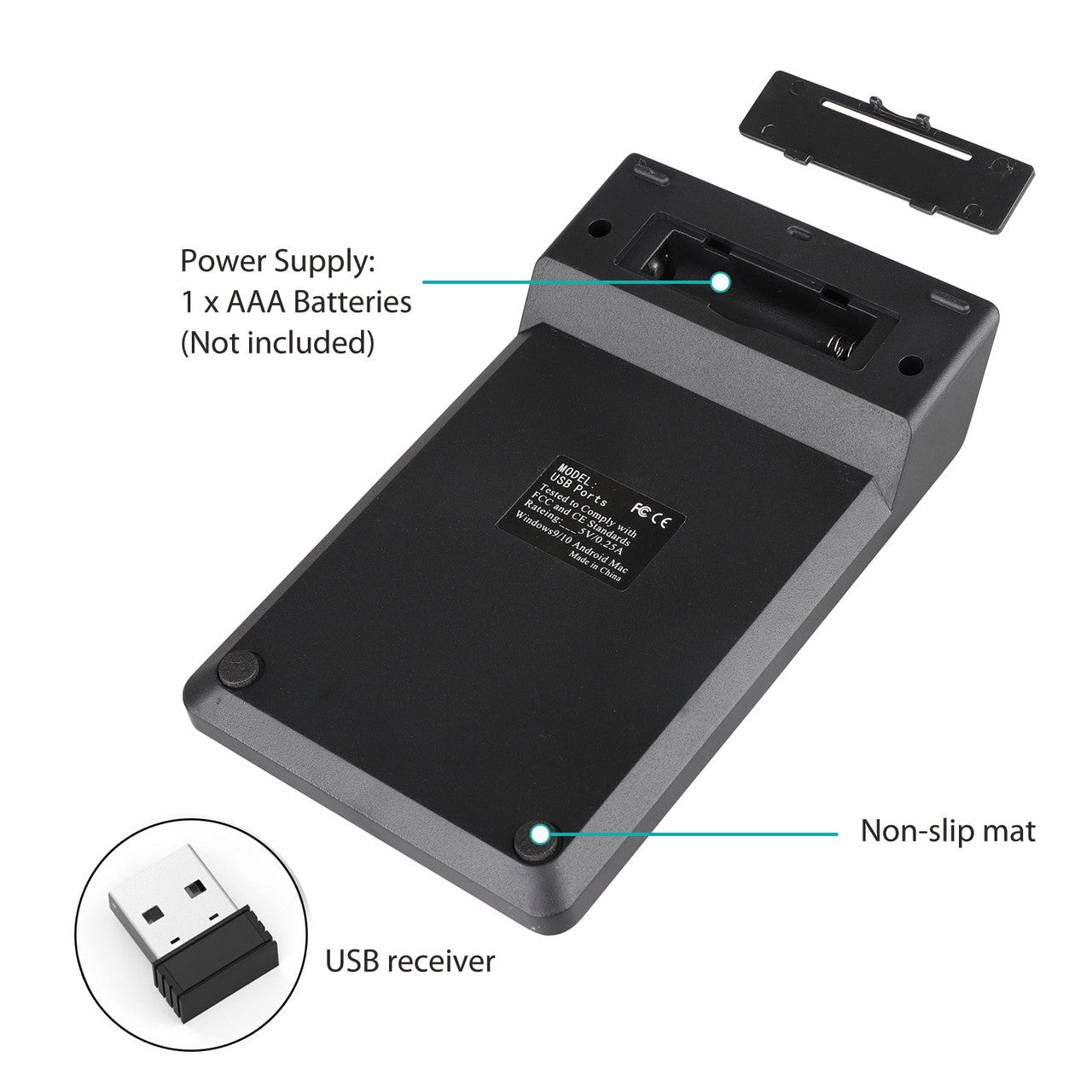 Portable USB 2.4GHz 18-Key Financial Accounting Numeric Keypad Keyboard Extensions for Data Entry in Excel for Laptop, PC, Desktop, Surface pro, Notebook, etc