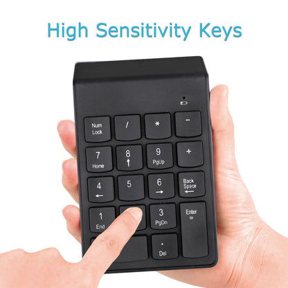 Portable USB 2.4GHz 18-Key Financial Accounting Numeric Keypad Keyboard Extensions for Data Entry in Excel for Laptop, PC, Desktop, Surface pro, Notebook, etc