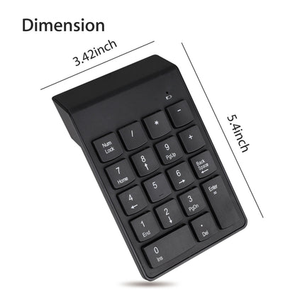 Portable USB 2.4GHz 18-Key Financial Accounting Numeric Keypad Keyboard Extensions for Data Entry in Excel for Laptop, PC, Desktop, Surface pro, Notebook, etc