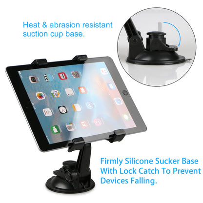 360° Rotation Car Mount Windshield Desk Dashboard for iPad Pro 9.7 iPad Mini 4/3/2/1 Samsung Galaxy Tab E 9.6/8.0 A 7.0/8.0/9.7 and All 7-10 inch Tablets