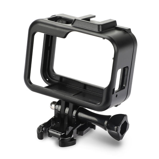 Housing Frame Case Fit for GoPro Hero 8 Black, Protective Shell Cage Mount Accessories Fit for GoPro Hero 8 with Quick Pull Movable Socket and Screw (Black)