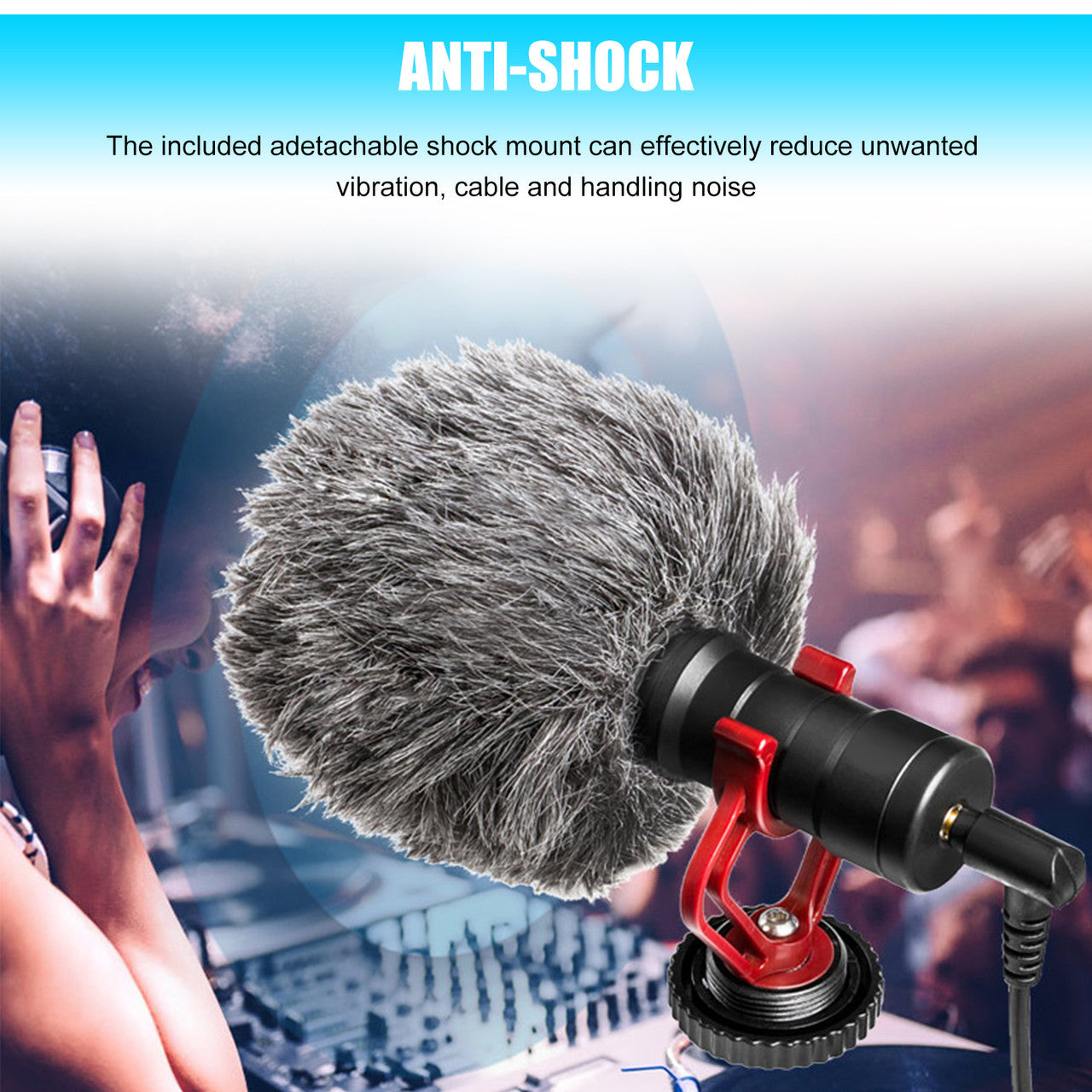 Camera Video Microphone, 3.5mm Professional Cardioid Recording Shotgun Microphone with Shock Mount, Windscreen, Carrying Bag, Fit for DSLR, iPhone, Android, Canon/Nikon/Sony Camera, Camcorder