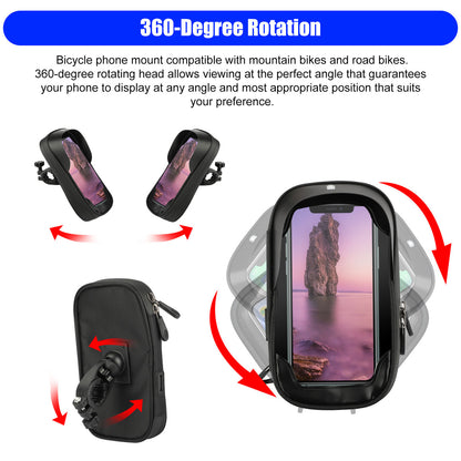 Bike Bicycle Phone Mount Bags, Waterproof Front Frame Top Tube Handlebar Bags with Touch Screen, Phone Holder Case Sports Bicycle Bike Storage Bag Cycling Pack Fits for iPhone and More 4 inches?- 6.5 inches Phone