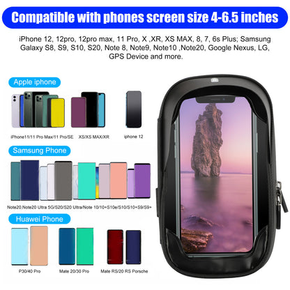 Bike Bicycle Phone Mount Bags, Waterproof Front Frame Top Tube Handlebar Bags with Touch Screen, Phone Holder Case Sports Bicycle Bike Storage Bag Cycling Pack Fits for iPhone and More 4 inches?- 6.5 inches Phone