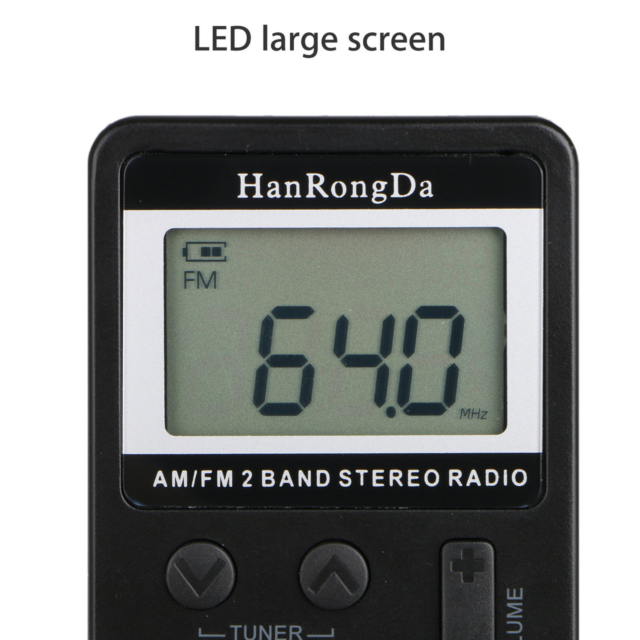 Mini Digital Portable Pocket Handy LCD AM FM Radio 2 Band Stereo Receiver with Preset