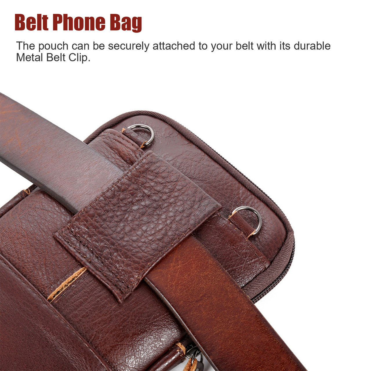 Men Leather Fashion Crossbody Pouch Belt Bag for Travel and Everyday Life