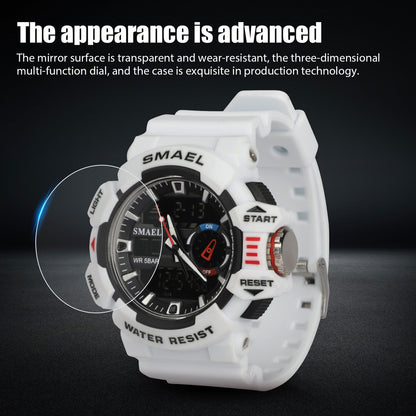 SMAEL Sport Watch Dual Time Men Quartz Watches Fashion LED Digital Wristwatches