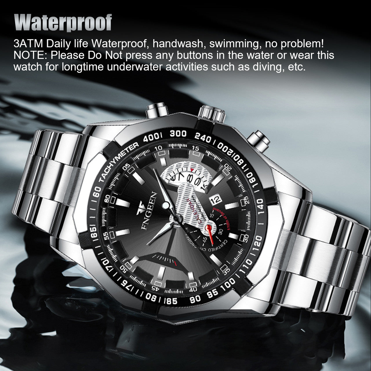S001 Men's Quartz Watch with Luminous Hands, Hardened Glass, and Waterproof