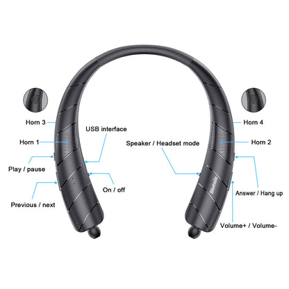 Bluetooth Headphones Speaker 2 in 1 with Stereo Surround Sound and Long Battery Life