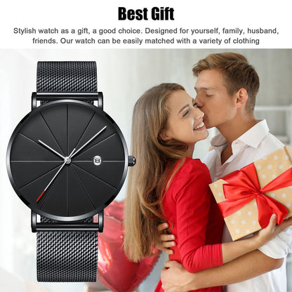 Fashionable Men Minimalist Stainless Steel Quartz Watch