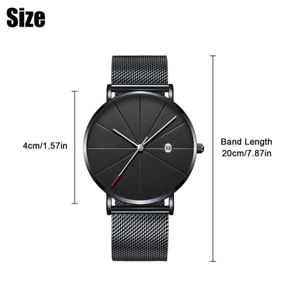 Fashionable Men Minimalist Stainless Steel Quartz Watch