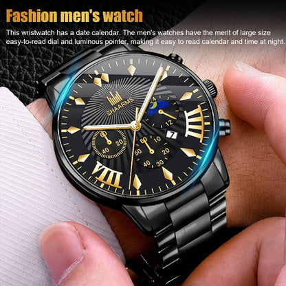 SHAARMS Men's Fashion and Waterproof Watch with Elegant Luminous Pointer Easy to Read