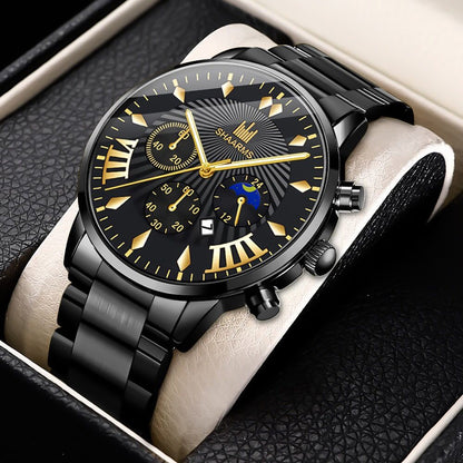 SHAARMS Men's Fashion and Waterproof Watch with Elegant Luminous Pointer Easy to Read