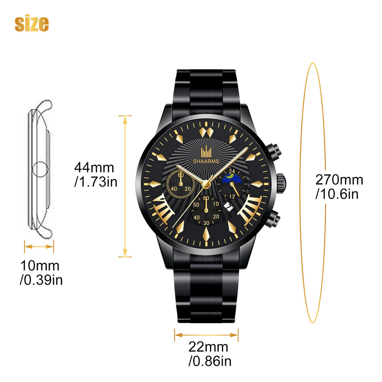 SHAARMS Men's Fashion and Waterproof Watch with Elegant Luminous Pointer Easy to Read