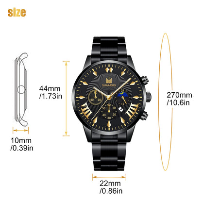 SHAARMS Men's Fashion and Waterproof Watch with Elegant Luminous Pointer Easy to Read