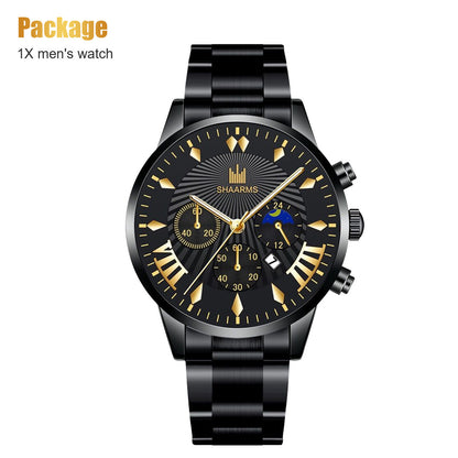 SHAARMS Men's Fashion and Waterproof Watch with Elegant Luminous Pointer Easy to Read