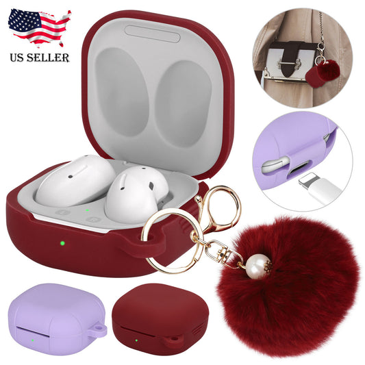 All-Around Protective Case with an Anti-Dust Matte Surface For Galaxy Buds, Burgundy