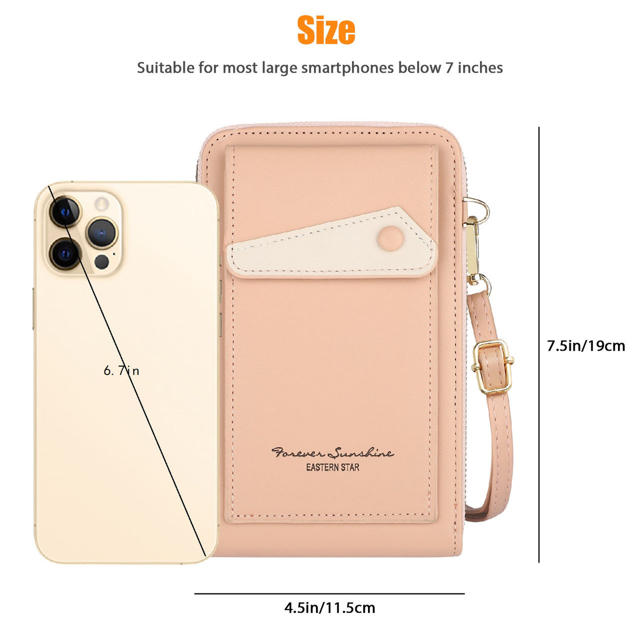 Small Crossbody Cell Phone Purse for Women-Mobile Phone Wallet Lanyard Handbag with Shoulder Wrist Strap, Waterproof Phone