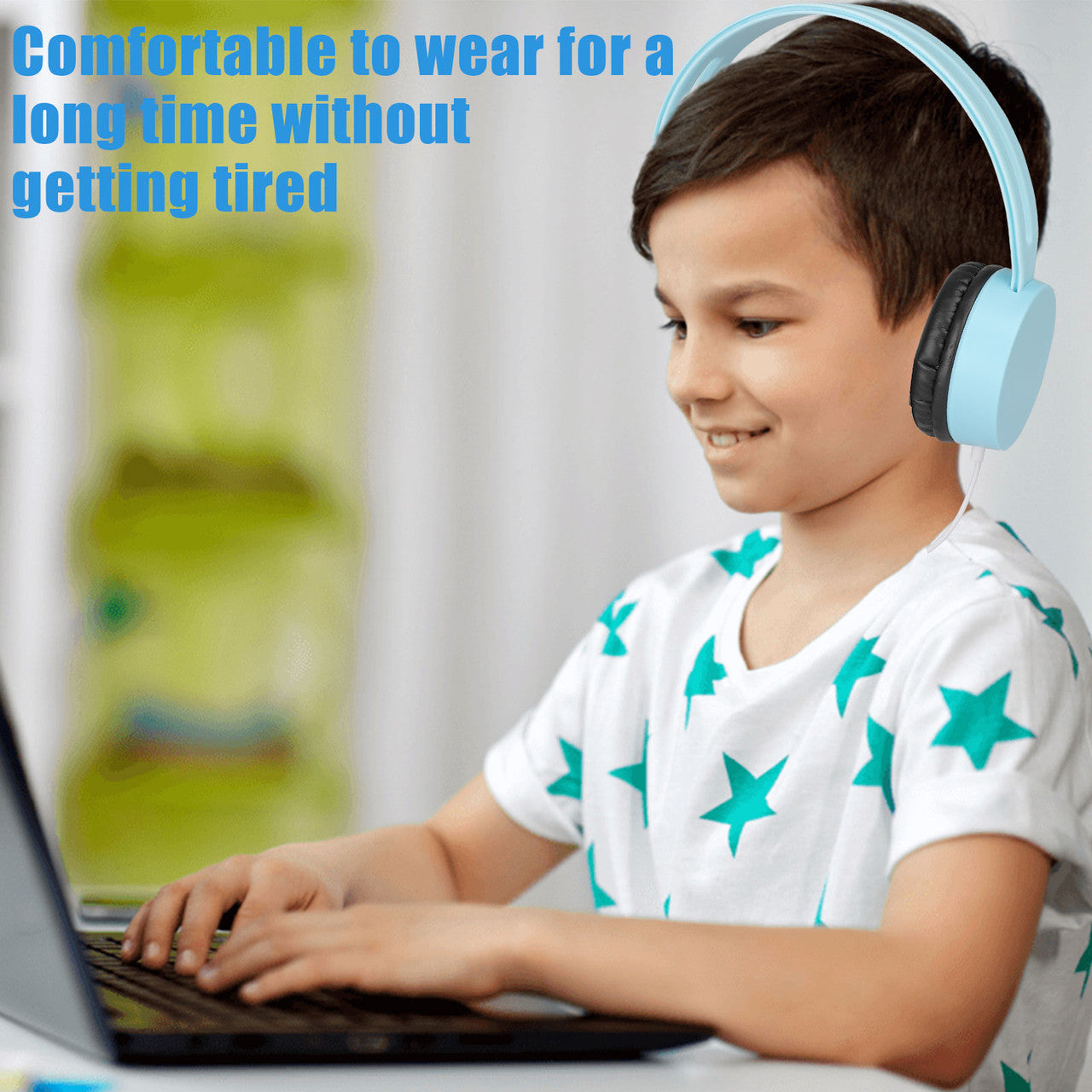 Kids Wired Overear Headphones 3.5MM - Toddler Childrens Boys Girls (Baby Blue)