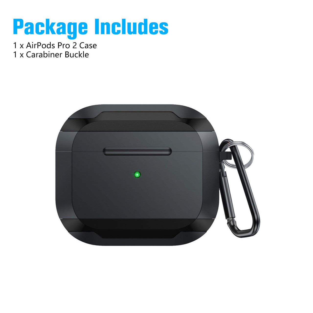 Airpods Pro 2nd Gen Case (2022) with Keychain - Soft Silicone Full Protective  for New Airpods Pro (Black)