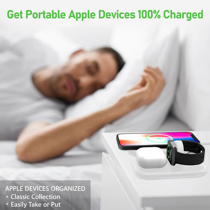 3-IN-1Magnetic Wireless Charger Pad - Foldable 15W Wireless Charging Station for iPhone 13,12 Pro Max/Pro/Mini, iWatch