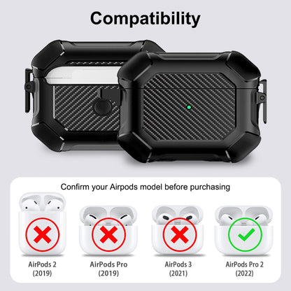 for AirPods Pro 2nd Hard Shell Protective Case - with Keychain Full Body Shockproof  for AirPods Pro Case (2023/2022/2019), Black