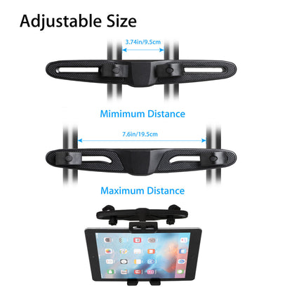 360°Multi-Angle Rotation Car Backseat Seat Holder Sedan Headrest Stand Compatible with iPhone iPad Galaxy Tab Nintendo & 4"- 10" Smartphones and Tablet