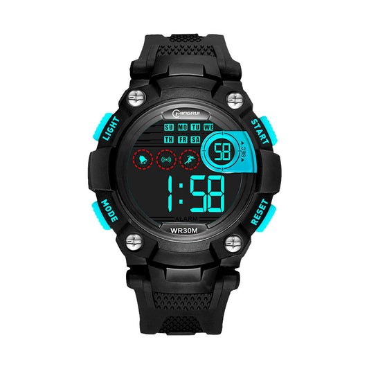 Multi-Function 30M Waterproof Watch LED Digital Double Action Electronic Watch for Kids