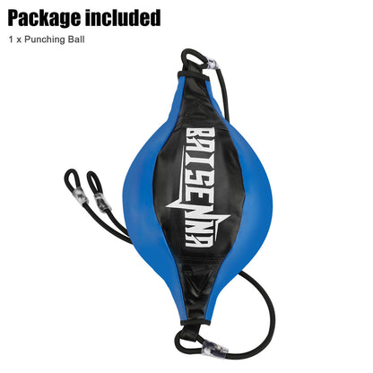 Boxing Speed Ball Leather Boxing Ball Including Rope for Gym MMA Boxing Sports Punch Bag(Black+Blue)