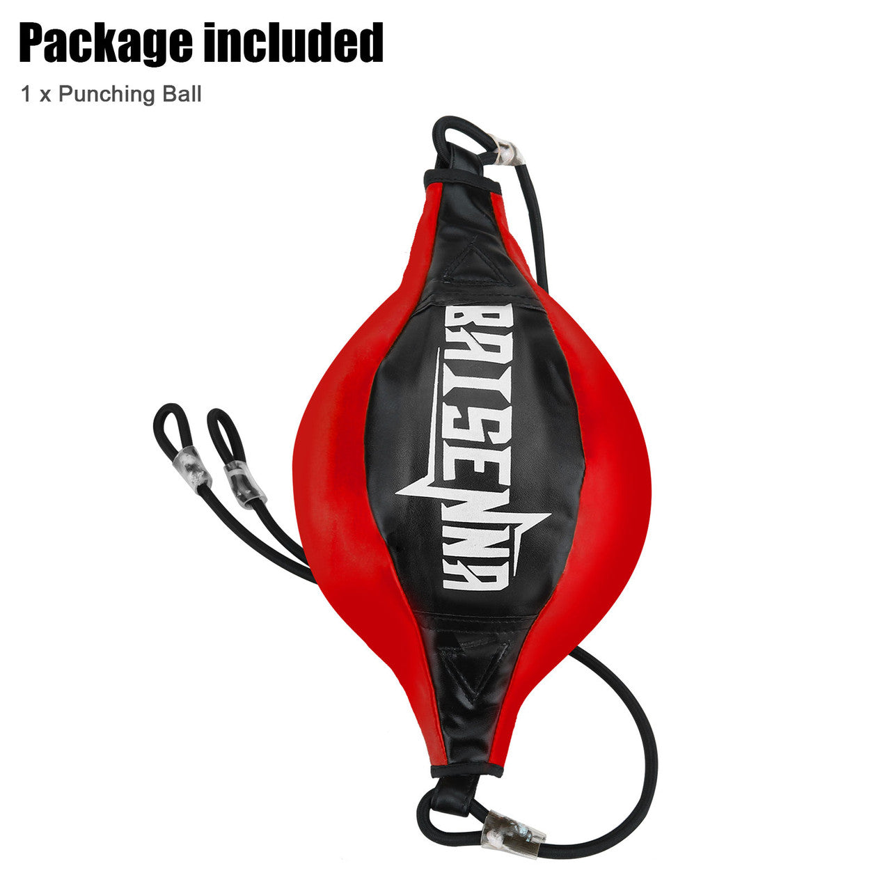 Boxing Speed Ball Leather Boxing Ball Including Rope for Gym MMA Boxing Sports Punch Bag (Black+Red)