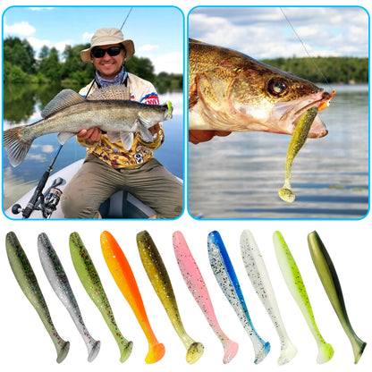 Assorted Mixture Crappie Fishing Lures Baits Tackle Kit for Freshwater or Saltwater, 50pcs