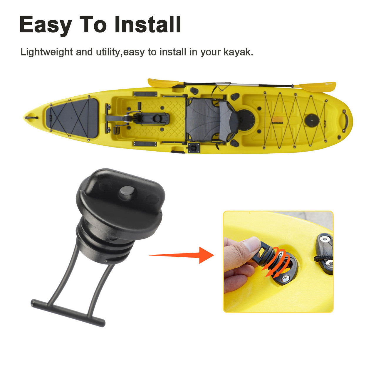 Universal Kayak Drain Plug for Preventing Water from Entering