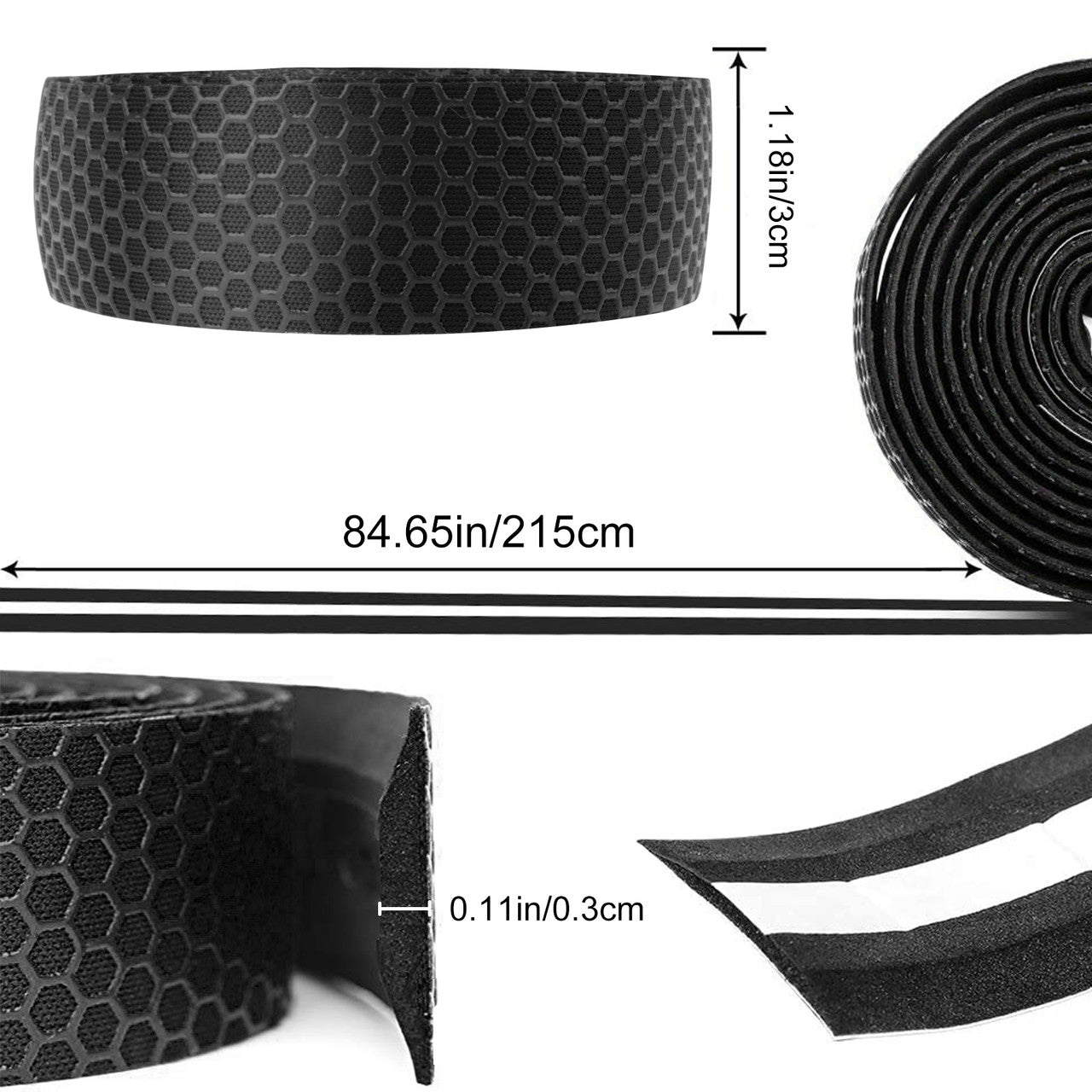 Honeycomb Silicone Handle for Bicycles with Quick Drying Characteristics, Black