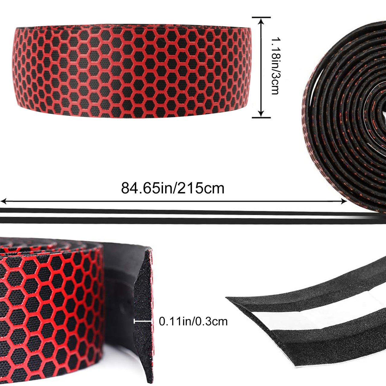 Honeycomb Silicone Handle for Bicycles with Quick Drying Characteristics, Red