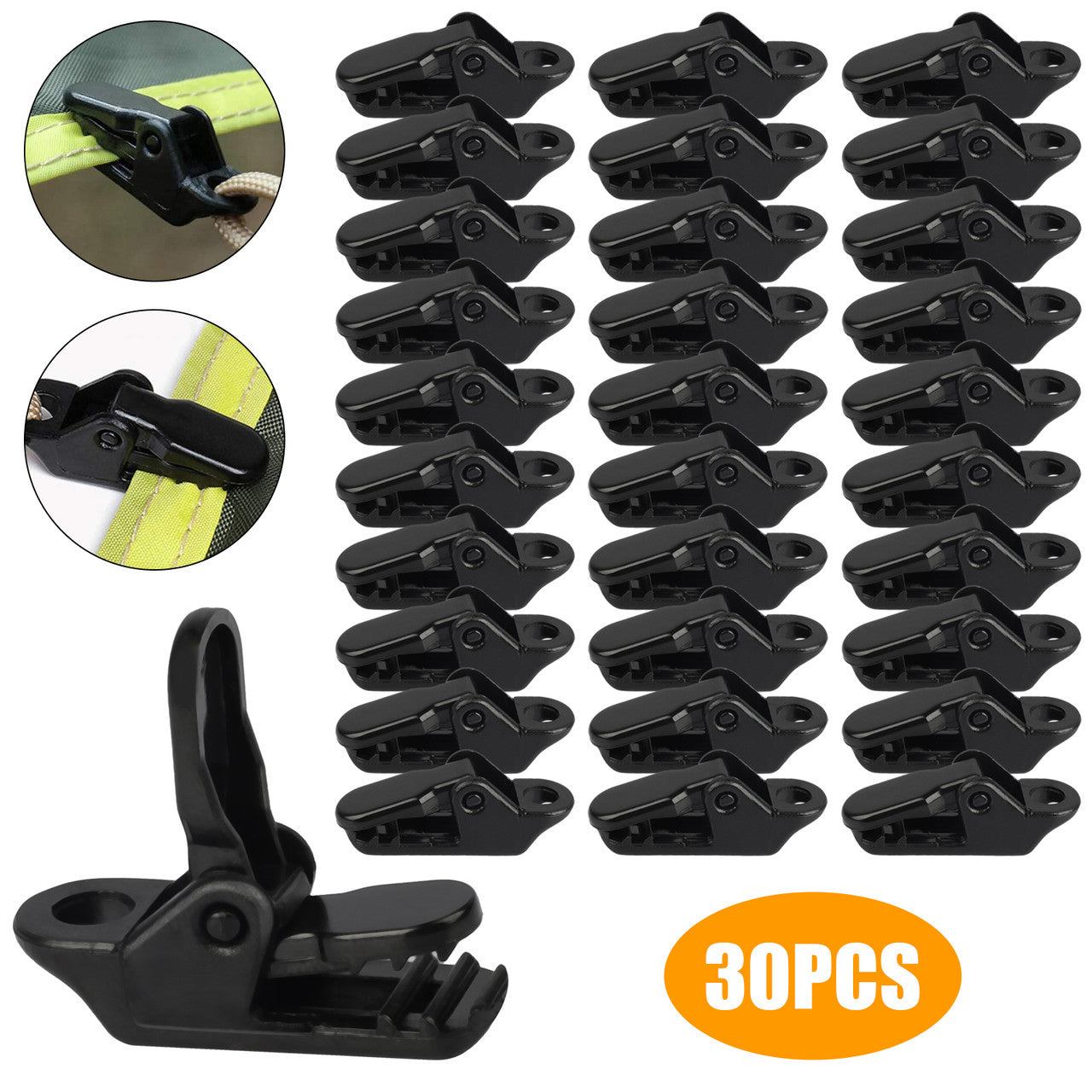 Tent Windproof Fixing Clip for Outdoor Camping, 30PCS