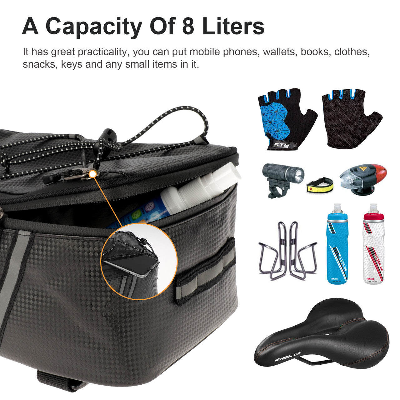 Bicycle Rear Seat Storage Bag for Local and Mid-Range Distances