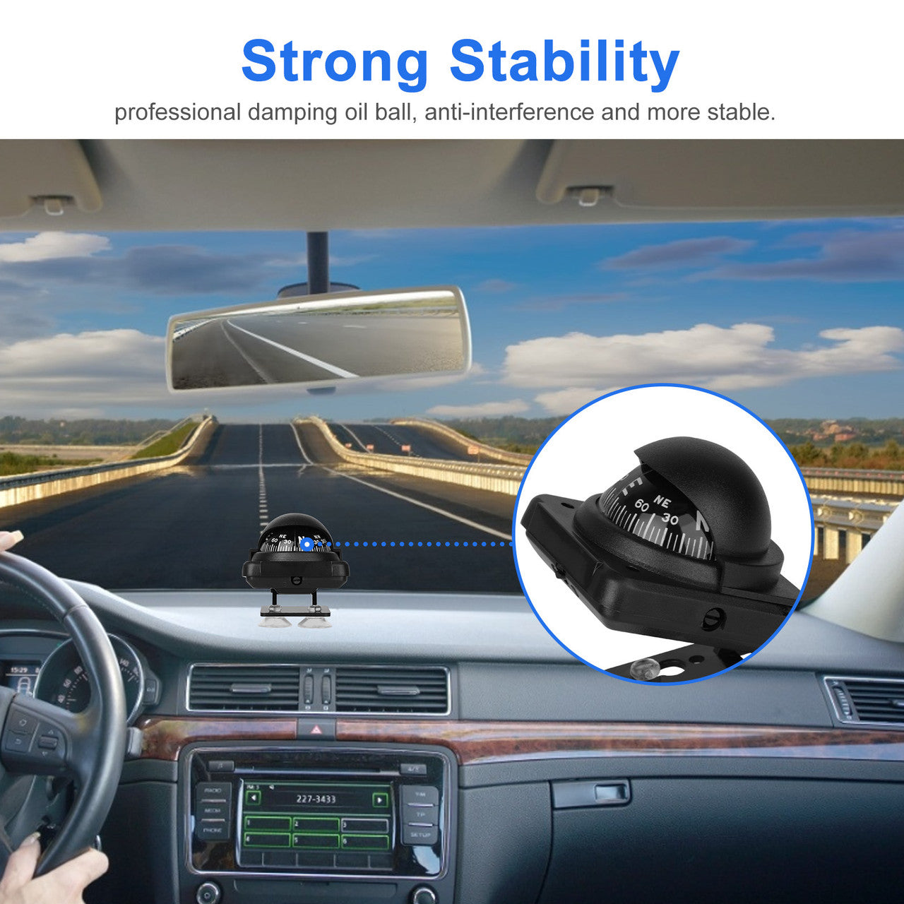 Car Ship Compass with Strong Stability and Multi-Viewing Angle