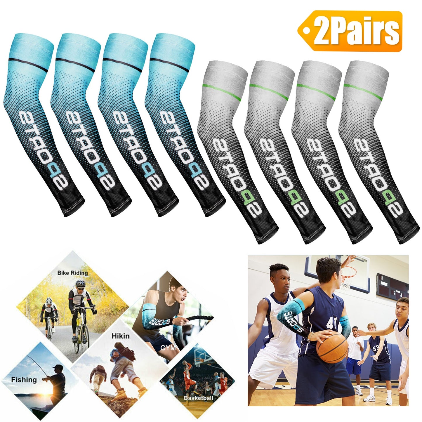 Outdoor Sun Protection Cooling Ice Silk Arm Sleeves