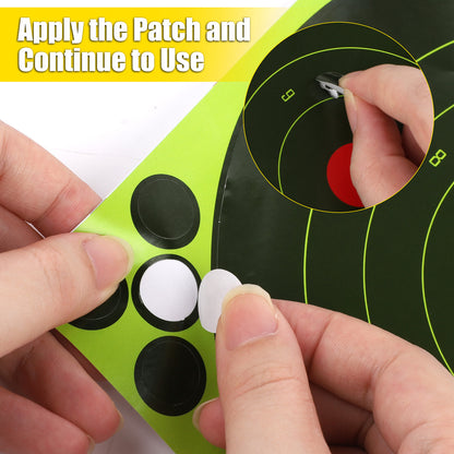 25 Packs 8” Target Paper-Stick Splatter Reactive Targets, Paper Target with Cover-up Patches for Gun, Pistol, Air Rifle: Sports & Outdoors