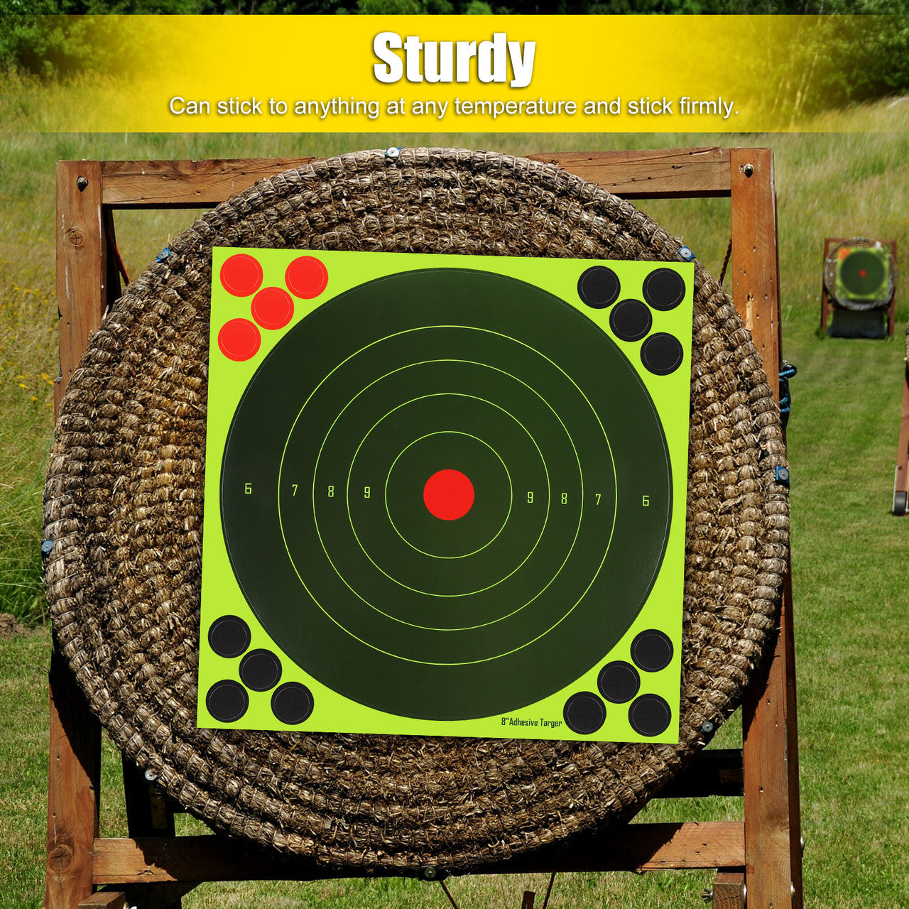 25 Packs 8” Target Paper-Stick Splatter Reactive Targets, Paper Target with Cover-up Patches for Gun, Pistol, Air Rifle: Sports & Outdoors