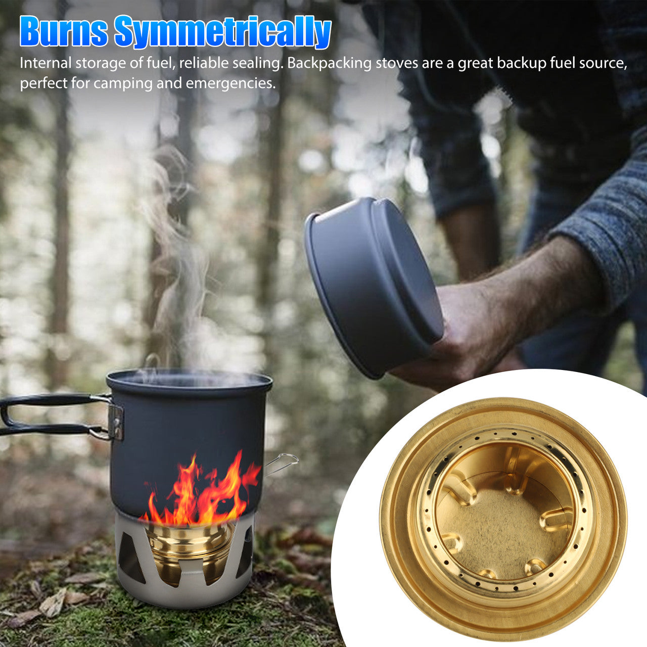 Outdoor Mini Portable Alcohol Stove Burner - Aluminum alloy stove stand and brass alcohol burner for Backpacking,Camping,Hiking