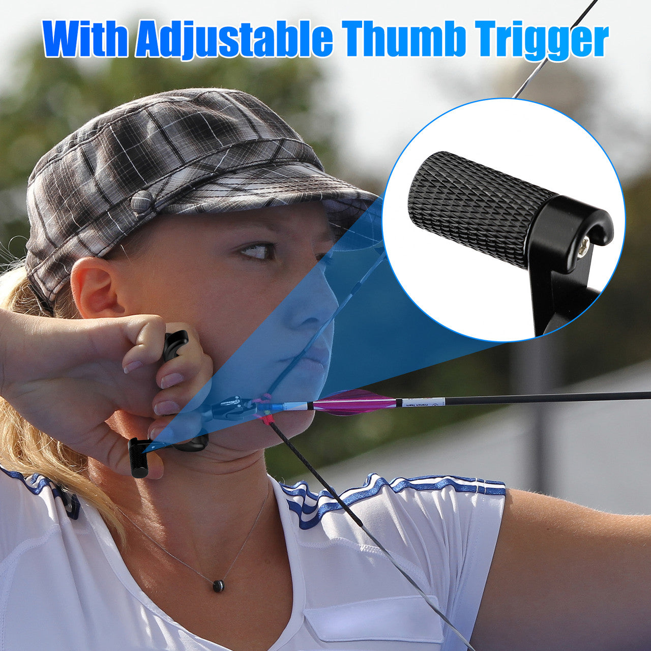 Rotation Release Adjustable Caliper Trigger Grip - Finger Grip Adjustable Archery Release Aids,for Compound Bow (Black)