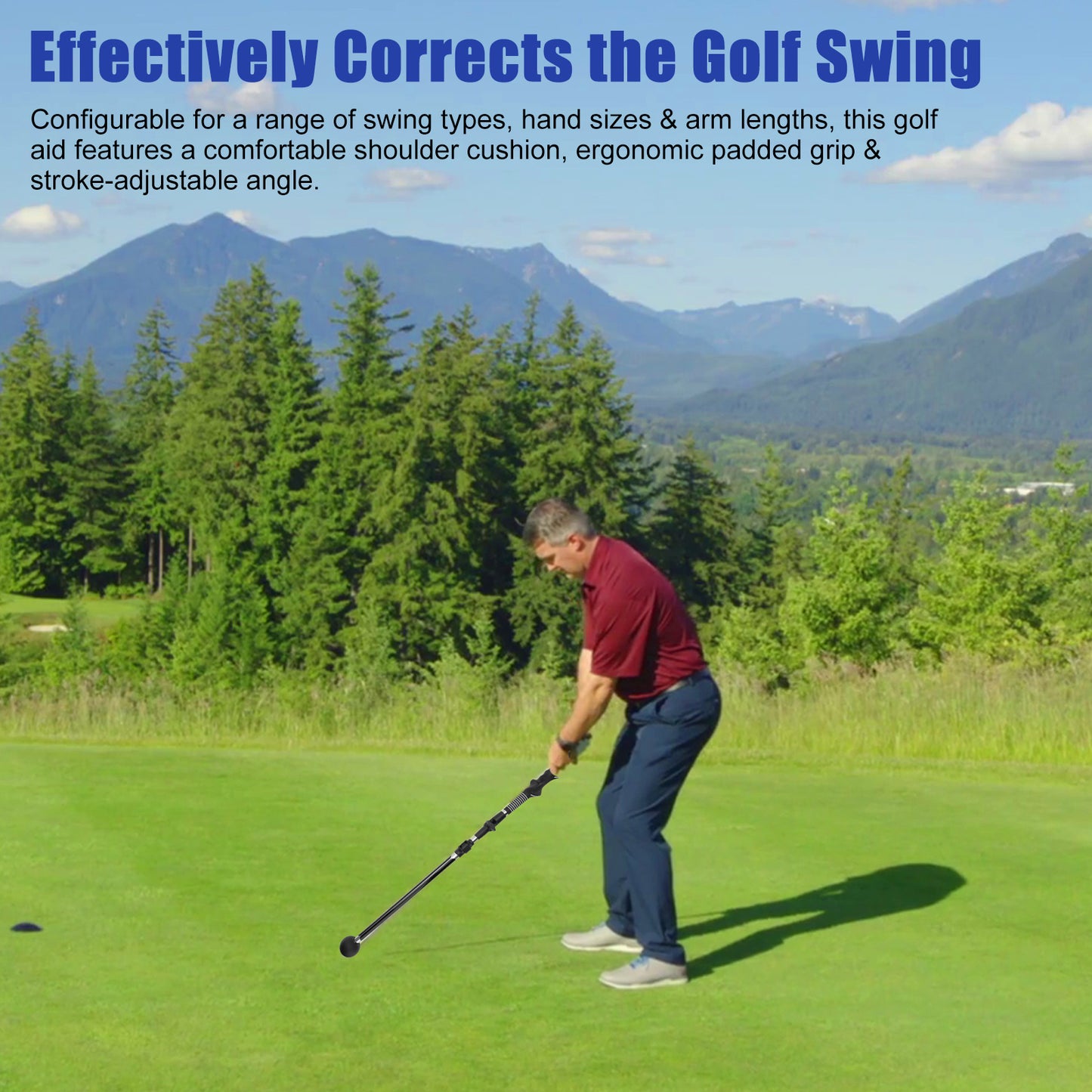 Adjustable Head Outdoor Golf Swing Training Stick