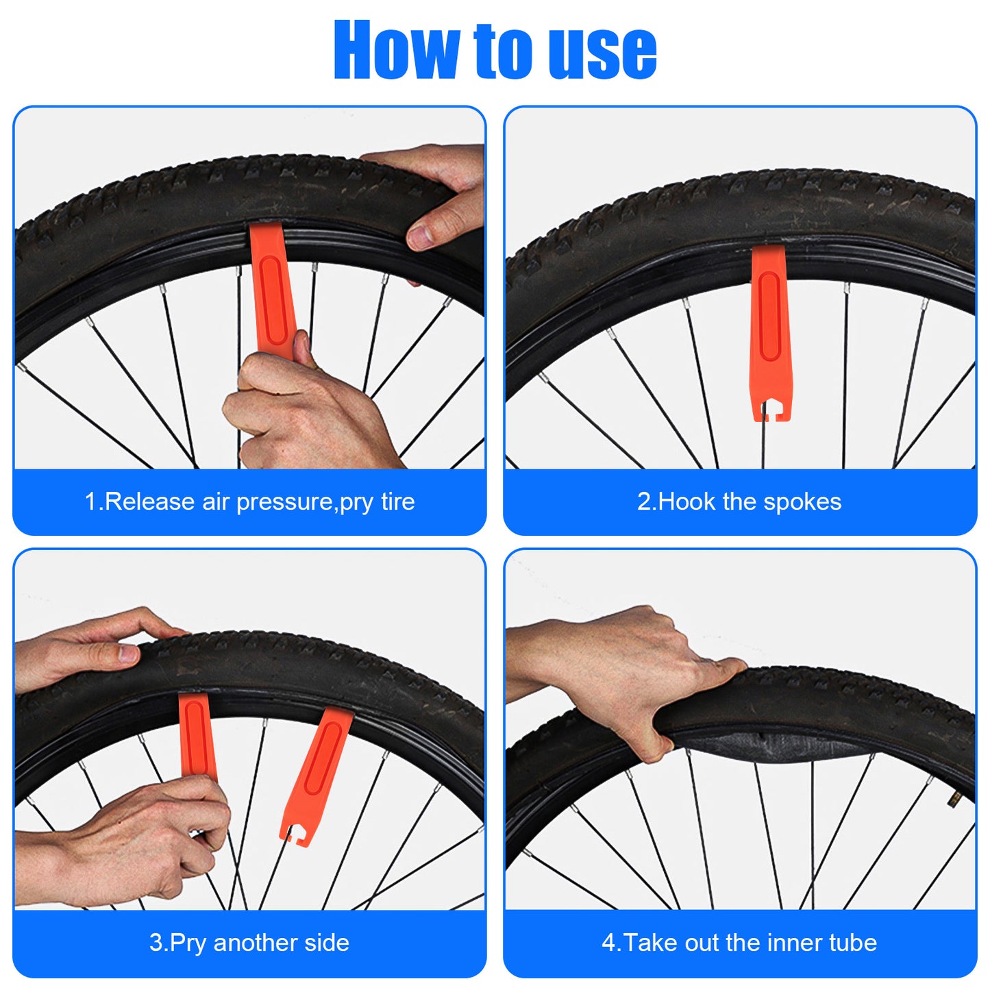4Pcs Bicycle Tire / Tube Change Levers Tool Set