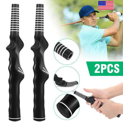 2 pcs Golf Training Grip - Lightweight and Durable Rubber Grip,Golf Club Grips Swing Training Grip Outdoor Teaching Practice Aid