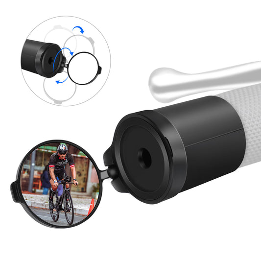 Bicycle Handlebar Mini Rear Mirror – 360° Rotatable Wide-Angle Rear View for Enhanced Cycling Safety