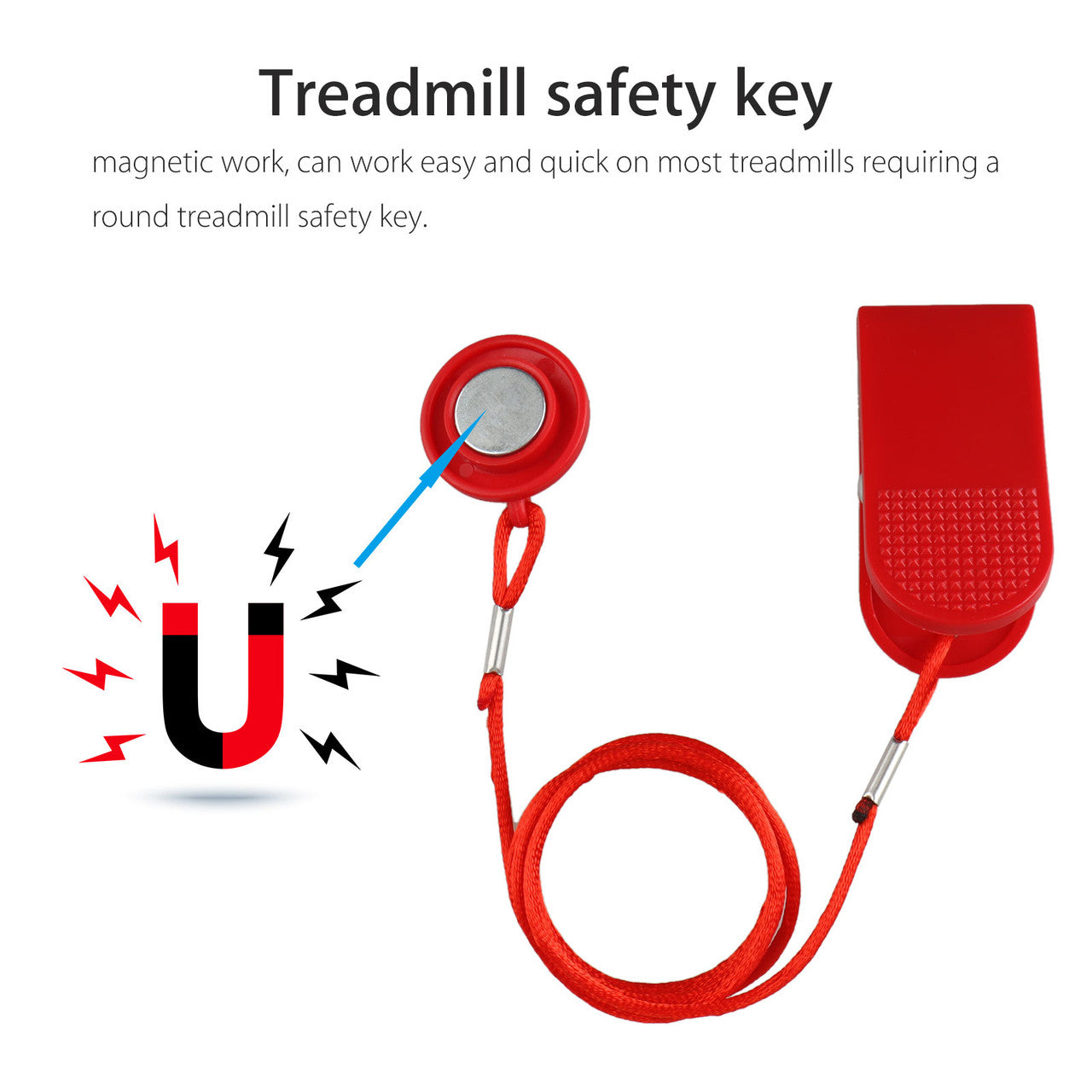 Universal Sports Running Machine Safety Safe Key Treadmill Magnet Security Lock Replacement Kit Magnetic Shell Fits
