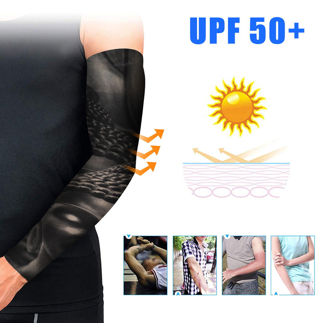 Cooling Arm Sleeves,UV Protective Long Sun Sleeves for Men & Women and for Cycling, Running, Basketball, Football, Golf, Volleyball, Driving, 10 Pcs