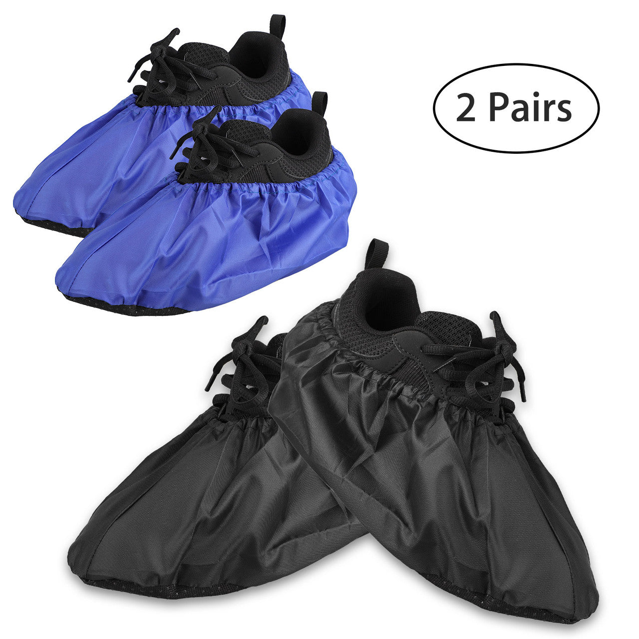 Reusable Boot and Shoe Covers- Water Resistant Non Skid and Washable for Contractors,2 Pairs