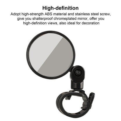 Bike Rearview Mirror Lens Handlebar Bike Mirror, Safe Rearview Mirror, Bicycle Mirror, Cycle Mirror Universal Mini Rotaty Rearview Handlebar Glass Mirror for Mountain Bike Bicycle Cycling, 2PC